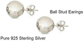 img 2 attached to 💎 Florence Jewelers 925 Sterling Silver Ball Stud Earrings, Sizes 3mm-10mm