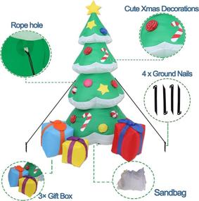 img 2 attached to 🎄 Enhance Your Holiday Spirit with Ahititi Inflatable Christmas Tree Decoration – 6FT LED Light Up Xmas Blow Up Decor featuring 3 Multicolor Gift Boxes!