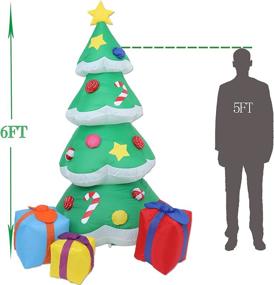 img 1 attached to 🎄 Enhance Your Holiday Spirit with Ahititi Inflatable Christmas Tree Decoration – 6FT LED Light Up Xmas Blow Up Decor featuring 3 Multicolor Gift Boxes!