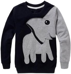 img 4 attached to 🐘 Sweatshirts Elephant Pullover: Excavator Boys' Clothing for Tops, Tees & Shirts – Durable and Stylish Collection