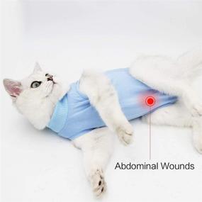 img 2 attached to 🐱 Cat Recovery Suit: Abdominal Wound Solution, Post-Surgery Wear, Non-Lick, E-Collar Substitute