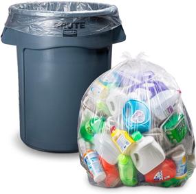 img 2 attached to 🗑️ Premium Clear Trash Bags 65 Gallon - 50 Count w/Ties | Large Plastic Recycling Garbage Bags