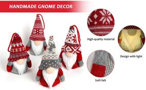 img 1 attached to 🎅 Festive Christmas Gnome Hanging Ornaments: Illuminate your Home with Handmade Swedish Tomte Plush Scandinavian Santa Elf Ornaments - Pack of 4