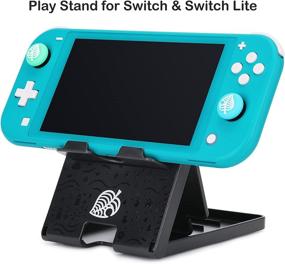img 2 attached to 🎮 Adjustable Tscope Switch Stand for Nintendo: Animal Crossing Switch Holder & Compact Foldable Stand for Switch Lite - Black