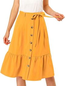 img 4 attached to Allegra Womens Vintage Waisted Button Women's Clothing for Skirts