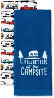 набор полотенец camco life is better at the campsite для автодома - идеальное решение для эффективной сушки посуды и рук - включает (2) полотенца - 27 дюймов x 16-1/2 дюймов (53301) логотип