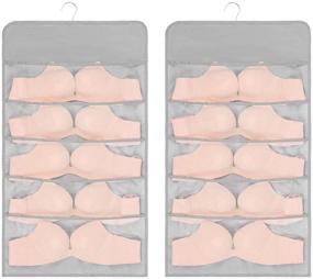 img 4 attached to 👙 Efficiently Organize Your Bras with Livememory's Hanging Bra Organizer - Dual Sided, 10 Pockets, Oxford Cloth &amp; Rotating Hanger