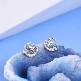 img 3 attached to 🦄 Hypoallergenic S925 Sterling Silver Unicorn Stud Earrings - Cute Gift for Girls, Women, Girlfriend