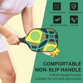 img 2 attached to Gonex Pickleball Paddles Set of 2 - Composite Core Equipment with Racquets, Balls, and Carry Bag - Ideal for Beginners to Professionals