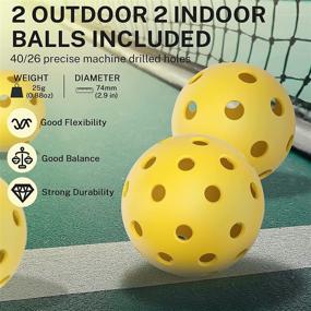 img 1 attached to Gonex Pickleball Paddles Set of 2 - Composite Core Equipment with Racquets, Balls, and Carry Bag - Ideal for Beginners to Professionals