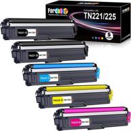 🖨️ forcolor compatible toner cartridge replacement for brother tn221 tn225 - 5 pack (2 black, 1 cyan, 1 magenta, 1 yellow) for mfc-9130cw hl-3170cdw hl-3140cw hl-3180cdw mfc-9330cdw logo