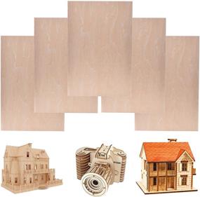 img 4 attached to Basswood Sheets 5-Pack for Crafts - Thin Plywood Wood: 300x200x1.5mm
