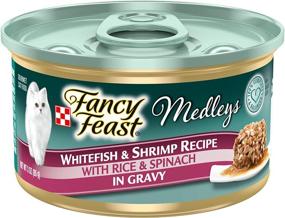 img 4 attached to 🐟 Purina Fancy Feast Gravy Wet Cat Food, Medleys Whitefish & Shrimp Recipe With Rice & Spinach - Pack of 24, 3 oz Cans