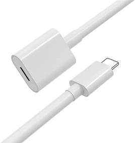 img 2 attached to 🔌 EMATETEK Cable Extension Cord - Female to Male for Video, Audio, Music, Data & Power Charging. 2PCS Connector Cord made of White PVC - 1FT / 0.3M in White