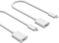 🔌 ematetek cable extension cord - female to male for video, audio, music, data & power charging. 2pcs connector cord made of white pvc - 1ft / 0.3m in white logo