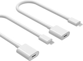 img 4 attached to 🔌 EMATETEK Cable Extension Cord - Female to Male for Video, Audio, Music, Data & Power Charging. 2PCS Connector Cord made of White PVC - 1FT / 0.3M in White