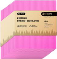 🧽 nequare swedish dishcloths, 12 pack eco-friendly absorbent reusable kitchen towels, quick dry dish wipes, pink logo