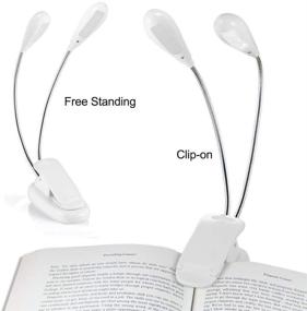 img 2 attached to 📚 HONGYU Clip On LED Book Light - Portable & Flexible Music Stand Light for Dormitories, Student Bedrooms - USB & AAA Battery Operated Small Desk Lamp for Travel & Reading