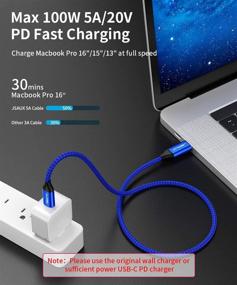 img 3 attached to 🔌 JSAUX Высокоскоростной кабель USB-C to USB-C 3.1 Gen2 3.3FT, [10Gbps/100W] USB C 20V/5A кабель с поддержкой передачи питания, выводом видео 4K, совместим с MacBook Pro Air, iPad Pro 2020, Pixel и другими устройствами/ноутбуками с разъемом Type C.