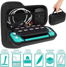 img 2 attached to Switch Lite Accessories Bundle by EAGLEFLY - 9-in-1 Pack Including Case, Screen Protector, Stand, Game Card Case, Charging Dock, Games Holder, Grip Case, Cooling Fan, and Thumb-Grip