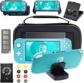 img 3 attached to Switch Lite Accessories Bundle by EAGLEFLY - 9-in-1 Pack Including Case, Screen Protector, Stand, Game Card Case, Charging Dock, Games Holder, Grip Case, Cooling Fan, and Thumb-Grip