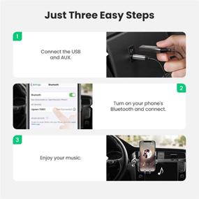 img 2 attached to 🔌 UGREEN Адаптер Bluetooth Aux 3,5 мм аудио-приемник с встроенным микрофоном - USB 2.0 автомобильный приемник для громкой связи, автомобильного динамика и домашнего аудио.