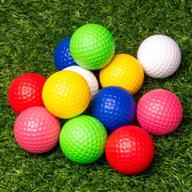 🏌️ thiodoon practice foam golf balls for men and women - 12pcs 40mm colored golf balls with realistic feel, dent resistance, longevity, limited flight, and softness for indoor, basement, backyard training logo