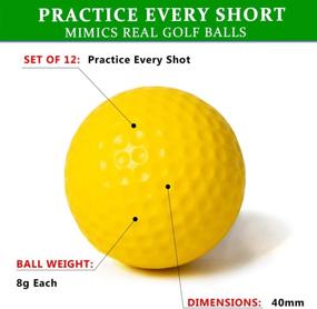 img 3 attached to 🏌️ THIODOON Practice Foam Golf Balls for Men and Women - 12Pcs 40mm Colored Golf Balls with Realistic Feel, Dent Resistance, Longevity, Limited Flight, and Softness for Indoor, Basement, Backyard Training