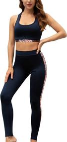 img 3 attached to 👟 Woolicity Women's 3 Piece Tracksuit Set with Legging, Padded Sports Bra, and Tank Top - Perfect Yoga Outfit Set