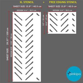 img 3 attached to PINKIPO® Hand Drawn Herringbone Geometric Stencils