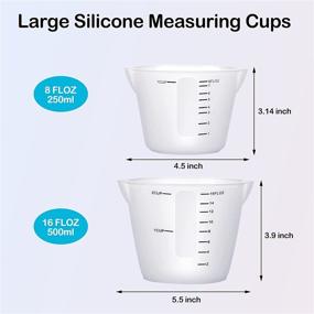 img 3 attached to 🧪 Set of 4 Silicone Measuring Cups for Crafts, Jewelry Making, Epoxy Resin Casting, and DIY - Includes 2 x 250ml and 2 x 500ml Non-stick Reusable Mixing Pouring Cups