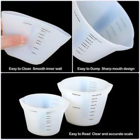 img 2 attached to 🧪 Set of 4 Silicone Measuring Cups for Crafts, Jewelry Making, Epoxy Resin Casting, and DIY - Includes 2 x 250ml and 2 x 500ml Non-stick Reusable Mixing Pouring Cups