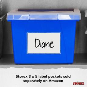 img 2 attached to Storex 4 Gallon Storage Bin with Lid – Plastic Classroom Organizer for Books, Supplies, 6-Pack (61406U06C), Assorted Colors