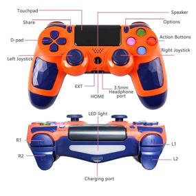 img 3 attached to 🎮 ZFY PS4 Bluetooth Wireless Gamepad in Orange: Compatible with PS-4/Slim/Pro/PC/Android, Speaker, Touch Panel, High Sensitivity Joystick