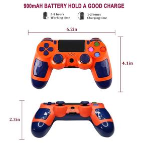 img 2 attached to 🎮 ZFY PS4 Bluetooth Wireless Gamepad in Orange: Compatible with PS-4/Slim/Pro/PC/Android, Speaker, Touch Panel, High Sensitivity Joystick