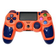 🎮 zfy ps4 bluetooth wireless gamepad in orange: compatible with ps-4/slim/pro/pc/android, speaker, touch panel, high sensitivity joystick logo