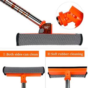 img 2 attached to 🚗 AgiiMan Car Wash Brush with Long Handle: 3 in 1 Cleaning Set for Cars - Mop, Chenille Mitt, Glass Scrubber - Adjustable Length 24in-43in - Orange