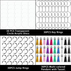 img 3 attached to 🔑 BigOtters Acrylic Keychain Blanks - Transparent Circle Discs, 120pcs Clear Keychains with 30pcs Acrylic Blanks, 30pcs Keychain Tassels, 30pcs Key Chain Rings, and 30pcs Jump Rings for DIY Keychain Crafting
