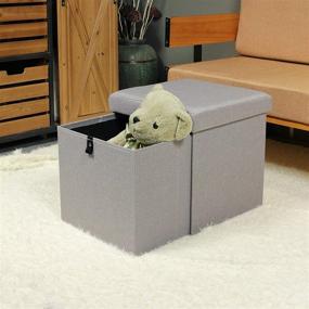 img 2 attached to Versatile and Stylish B FSOBEIIALEO Ottoman with Drawers: A Folding Storage Ottoman Cube for Convenient Organization and Comfort