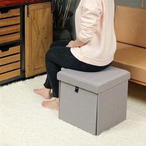 img 1 attached to Versatile and Stylish B FSOBEIIALEO Ottoman with Drawers: A Folding Storage Ottoman Cube for Convenient Organization and Comfort