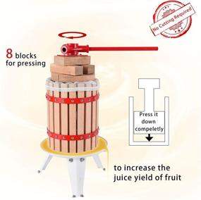 img 3 attached to 🍎 YUDA Upgraded 1.6 Gallon Manual Fruit Wine Press with 8 Blocks - 100% Natural Oak for Cider, Apple, Grape and Berry Crushing - Juice Maker