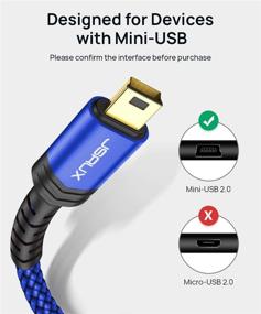 img 3 attached to JSAUX Мини USB кабель [2 шт. 6.6ft + 6.6ft] - Кабель для быстрой зарядки для Ti-84 Plus CE, контроллера PS3, GoPro и многого другого!