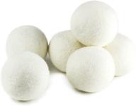 (upgraded) snugpad xl size wool dryer balls: natural fabric softener with 100% organic premium new zealand wool | reduce wrinkles, save time | baby safe & hypoallergenic | white 6count logo