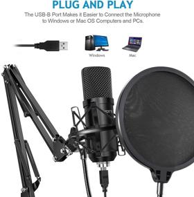 img 2 attached to 🎙️ YOTTO USB Microphone Kit: Premium 192KHZ/24BIT Studio Streaming Mic with Boom Arm, Shock Mount & Pop Filter - Perfect for Recording, Broadcasting, YouTube, Gaming & More!