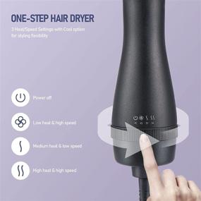 img 2 attached to 💇 TOSAGE Hair Dryer Brush: All-in-One Styling Tool for Effortless Hair Care - Hot Air Brush with Titanium Barrel and Ionic Technology (Black)