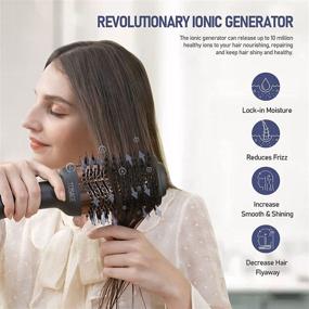 img 3 attached to 💇 TOSAGE Hair Dryer Brush: All-in-One Styling Tool for Effortless Hair Care - Hot Air Brush with Titanium Barrel and Ionic Technology (Black)