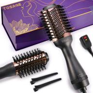 💇 tosage hair dryer brush: all-in-one styling tool for effortless hair care - hot air brush with titanium barrel and ionic technology (black) logo