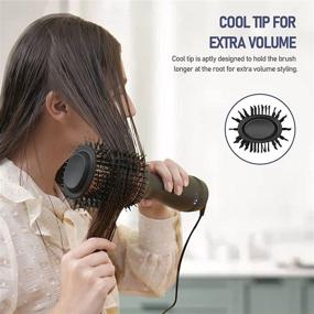 img 1 attached to 💇 TOSAGE Hair Dryer Brush: All-in-One Styling Tool for Effortless Hair Care - Hot Air Brush with Titanium Barrel and Ionic Technology (Black)