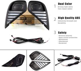 img 1 attached to 🚘 2020 2021 Toyota Highlander Новая передняя противотуманная фара - GeeGeeTop Switchback Белый/Янтарный LED передняя противотуманная дневная последовательная лампа с динамической мигающей функцией LED-сигнала поворота