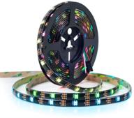 🔮 ws2812b eco led strip - btf-lighting chasing effects 5050smd - individually addressable 16.4ft 30pixels/m 150pixels flexible black fpcb - dream color ip65 waterproof - perfect for bedroom diy projects - dc5v логотип